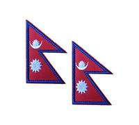 Lot de 2 écussons brodés avec drapeau du Népal et boucle