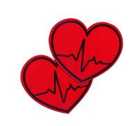 Lot de 2 écussons brodés en forme de cœur pour infirmière ou médecin