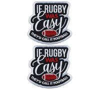 Lot de 2 écussons brodés « If Rugby was Easy They'd Call it Football » à coudre