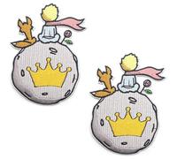 Lot De 2 Écussons Brodés Petit Prince - 8,7 × 11 cm/3,4 × 4,3 Pouces - Badge Thermocollant/à Coudre for Vestes, Sacs, Chapeaux - Appliqué De Couture Vintage