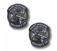 Lot de 2 écussons brodés Saint Michael Protect Us pour veste, jean, casquette de baseball, uniforme, gilet de motard, chapeaux, badge, emblème patron appliques Hook Loop