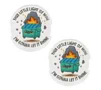 Lot de 2 écussons brodés « This Little Light of Mine, I'm Gonna Let it Shine », crochet et boucle de dessin animé tendance pour sacs à dos, chapeaux, vestes