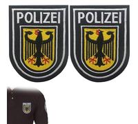 Lot de 2 écussons de police fédérale, police fédérale, écussons de police, écussons brodés avec fermeture Velcro, pour officier, uniforme de cire, gilet, veste, sac de transport, chapeau