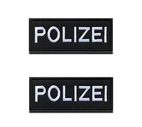 Lot de 2 écussons de policier fermeture avec hook and loop, pour cosplay, paintball, vêtements tactiques - 10 x 4 cm