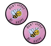 Lot de 2 écussons « Dont Worry Be Happy » avec fermeture pour vêtements, sacs, uniforme, gilet, harnais pour chien, militaire, tactique, motard, moto