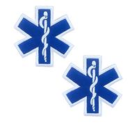 Lot de 2 écussons médicaux brodés EMT EMS pour ambulanciers médicaux, étoiles de la vie, avec boucle auto-agrippante au dos pour vêtements, sacs à dos, sacs, gilets, voyage, poche médicale tactique de