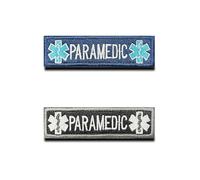 Lot de 2 écussons médicaux EMT EMT paramédicaux croisés tactiques médicaux avec fermeture - Patch médical EMT étoile de vie pour trousse de premiers secours d'urgence pochette IFAK