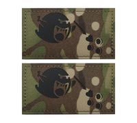Lot de 2 écussons réfléchissants fantômes décoratifs, tactiques militaires, brassards d'extérieur, 9 x 5 cm, attaches à crochets au dos avec boucle d'échantillon