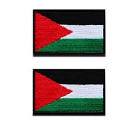 Lot de 2 écussons tactiques brodés avec drapeau palestinien du Moyen-Orient avec crochet et boucle pour chapeaux, sacs à dos, vestes, vêtements, uniforme, gilet, équipe, vacances