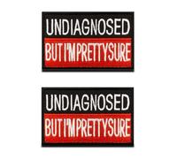 Lot de 2 écussons tactiques brodés avec inscription « But I am Pretty Sure » et « Undiagnosed But I am Pretty Sure » - Pour vêtements, sac à dos, sacs, gilets, vestes, chapeaux, harnais pour chien