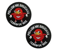 Lot de 2 écussons tactiques drôles avec inscription « Follow Me Brudahs I Know De Wae » avec crochet et boucle - Emblème tactique militaire pour sac à dos, gilet, uniforme