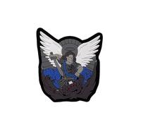Lot de 2 écussons tactiques en PVC avec motif ailes d'ange, 8,9 x 7,1 cm, doré