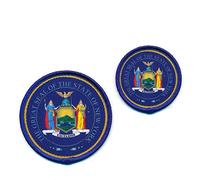 Lot de 2 écussons thermocollants à coudre Motif drapeau de New York Albany USA 2525