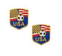 Lot de 2 écussons thermocollants de l'équipe nationale de football 2026 - Décorations cadeaux souvenirs (États-Unis)