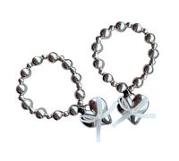 Lot de 2 élastiques à cheveux en forme de nœud argenté