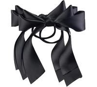 Lot de 2 élastiques à cheveux en ruban noir avec nœud - Accessoires de coiffure pour fille