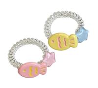 Lot de 2 élastiques à cheveux en spirales pour enfants, étoiles de mer, élastiques esthétiques, chouchous pour queue de cheval