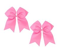 Lot de 2 élastiques à cheveux en tissu avec nœud pour queue de cheval - 20,3 cm - Rose