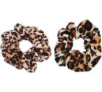 Lot de 2 élastiques à cheveux en velours pour femme et fille Motif léopard