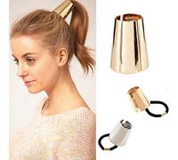 Lot de 2 élastiques à cheveux gothiques punk en métal pour queue de cheval - Pinces à cheveux élastiques en métal pour queue de cheval - Boucle à cheveux - Accessoires pour cheveux pour femmes et