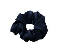 Lot de 2 élastiques à cheveux pour femme - 5 cm de large - En satin - Couleur unie - Cordes souples - Support de queue de cheval pour fille - Bleu marine