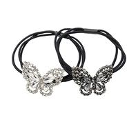 Lot de 2 élastiques à cheveux tendance et élégants avec strass en cristal - Accessoires pour cheveux décoratifs