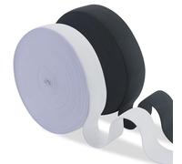 Lot de 2 élastiques blancs et noirs de 30 mm de large - 20 m de long - Deux bandes élastiques noires - Ruban de bordure pour la ceinture de pantalon - Ruban élastique à coudre - Ruban en tissu pour la