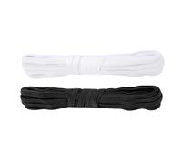 Lot de 2 élastiques blancs et noirs pour couture de 3 mm x 24 m de long, 12 m de chaque bande élastique noire et blanche, parfaits pour les loisirs créatifs, les pantalons, les bandeaux et la couture