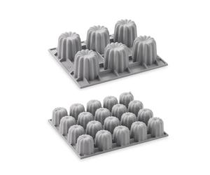 Lot de 2 Elastomoules canelés et mini-canelés De Buyer