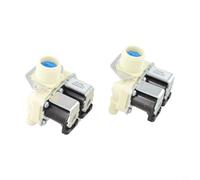 Lot de 2 électrovanne double pour machine à laver, vanne d'entrée d'eau avec 2 connecteurs, en PP et alliage d'aluminium, AC 220 V-240 V, espacement des trous 4,5 cm, pièce de rechange robuste pour