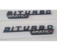 Lot de 2 emblèmes 3D BITURBO 4 Matic pour voiture - Noir brillant