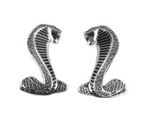 Lot de 2 emblèmes Cobra argentés pour calandre Shelby GT350 GT500