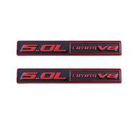 Lot de 2 emblèmes Coyote V8 de 5 l pour côté arrière de voiture (noir rouge)