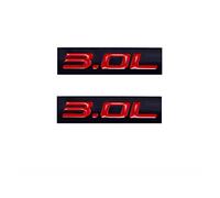 Lot de 2 emblèmes de 3 l avec logo pour portière de voiture (noir et rouge)