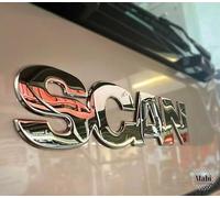 Lot de 2 emblèmes de calandre de camion Scania en acier inoxydable
