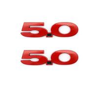 Lot de 2 emblèmes de rechange 3D en métal 5.0 pour garde-boue Mustang GT 2.3T - Accessoires automobiles - Décoration (rouge)