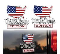 Lot de 2 emblèmes de voiture en métal édition Patriot Flag 3D avec drapeau américain pour camions, voitures, SUV, motos, cadeau pour vétérans pour automobile (2 pièces-B)