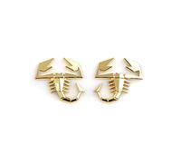 Lot de 2 emblèmes scorpion en métal 3D - Décorations latérales et arrière de voiture - Autocollants universels pour voiture, camion - Doré
