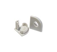 Lot de 2 embouts (2 embouts d'extrémité) pour profilé LED en aluminium Gris Weser