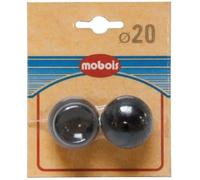 Lot de 2 embouts anglais boule - D:20 mm - noyer