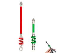 Lot de 2 embouts cruciformes magnétiques antidérapants avec ressort, résistants aux chocs, plus de glissement des dents de scie, tige hexagonale pour perceuse électrique, libération rapide, idéal pour