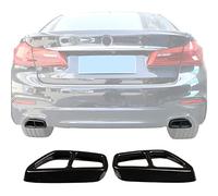 Lot de 2 embouts de pot d'échappement en acier inoxydable 304 pour les séries 5 G30 528li 530li 2017 2018 Noir brillant