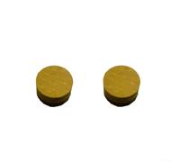 Lot de 2 embouts de queue de billard 14 x 8 mm conçus pour le billard américain avec 6 couches de cuir de bovin pour un meilleur contrôle de la balle de queue de billard (jaune)