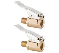 Lot de 2 embouts de remplissage d'air verrouillables - Tuyau robuste pour pompe à air - Valve de remplissage d'air pour véhicules - Pour vélo, caravane, voiture, camion, SUV, moto