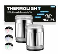 Lot de 2 embouts de robinet LED pour cuisine, salle de bain, capteur thermique, humidificateur, sensible à la température, 3 couleurs