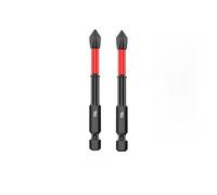 Lot de 2 embouts de tournevis PH2 antidérapants, 25-150 mm, tige hexagonale en alliage d'acier pour perceuses électriques, extracteur de tête cruciforme rouge