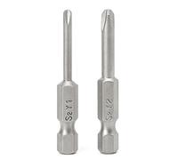 Lot de 2 embouts de tournevis Tri-Wing de 50 mm avec embout en Y pour tête de tournevis - Mètre ruban adhésif - Échelle métrique réversible - Règle en acier - Gauche et droite