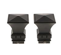 Lot de 2 embouts de tringle à rideaux pour tringle à rideaux de diamètre 28 mm Tour carrée Noir