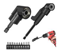 Lot de 2 embouts de visseuse d'angle à 105° avec tige hexagonale de 1/4", engrenage angulaire, embout d'angle flexible pour visseuse sans fil pour constructeur, garage