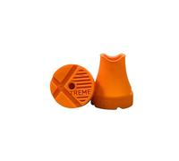 Lot de 2 embouts en caoutchouc Xtreme Indesmed pour une adhérence et une résistance maximale, en TPU haute densité, compatible avec béquilles de 19 à 25 mm, dernière génération, 65 g (Orange)